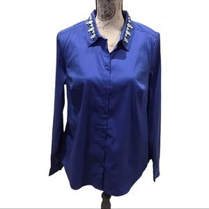 NYDJ Button Down Ultramarine Blue Blouse